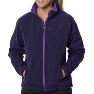 Double Diamond Women’s Softshell Jacket Purple Fleece Lined Zip Up S